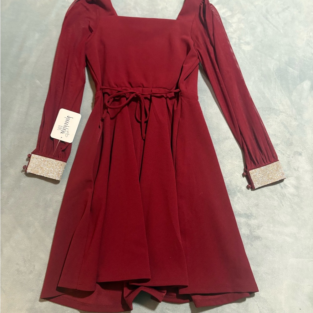 Speechless girls maroon bedazzled dress